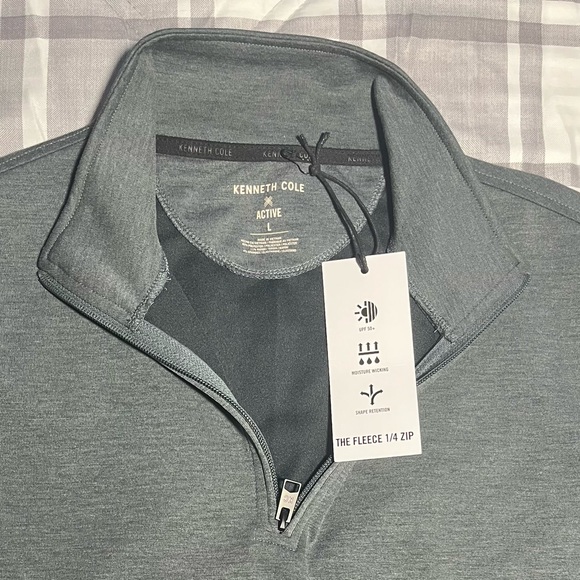 Kenneth Cole Men's Zip Up Sweater in Dark Gray - Picture 1 of 6